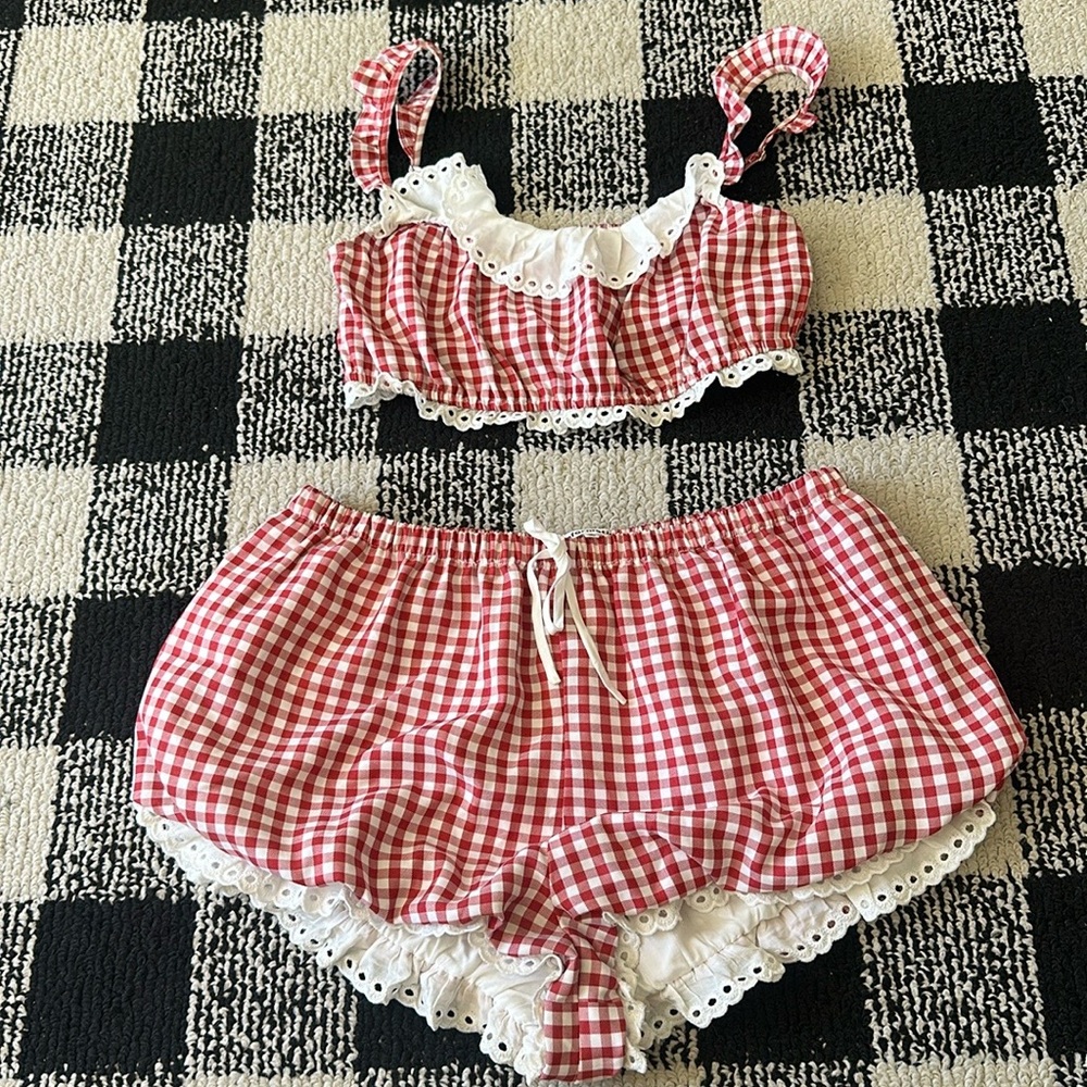 Reformation Romee Cropped Top Red - Size M